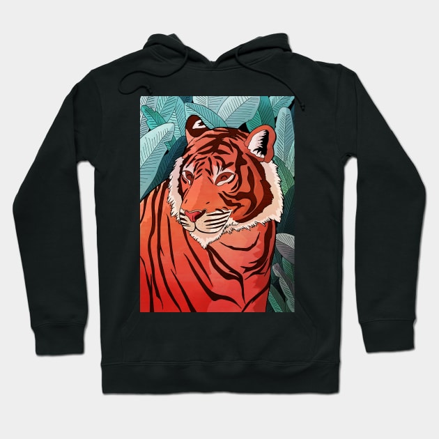 Tiger in the jungle Hoodie by Swadeillustrations